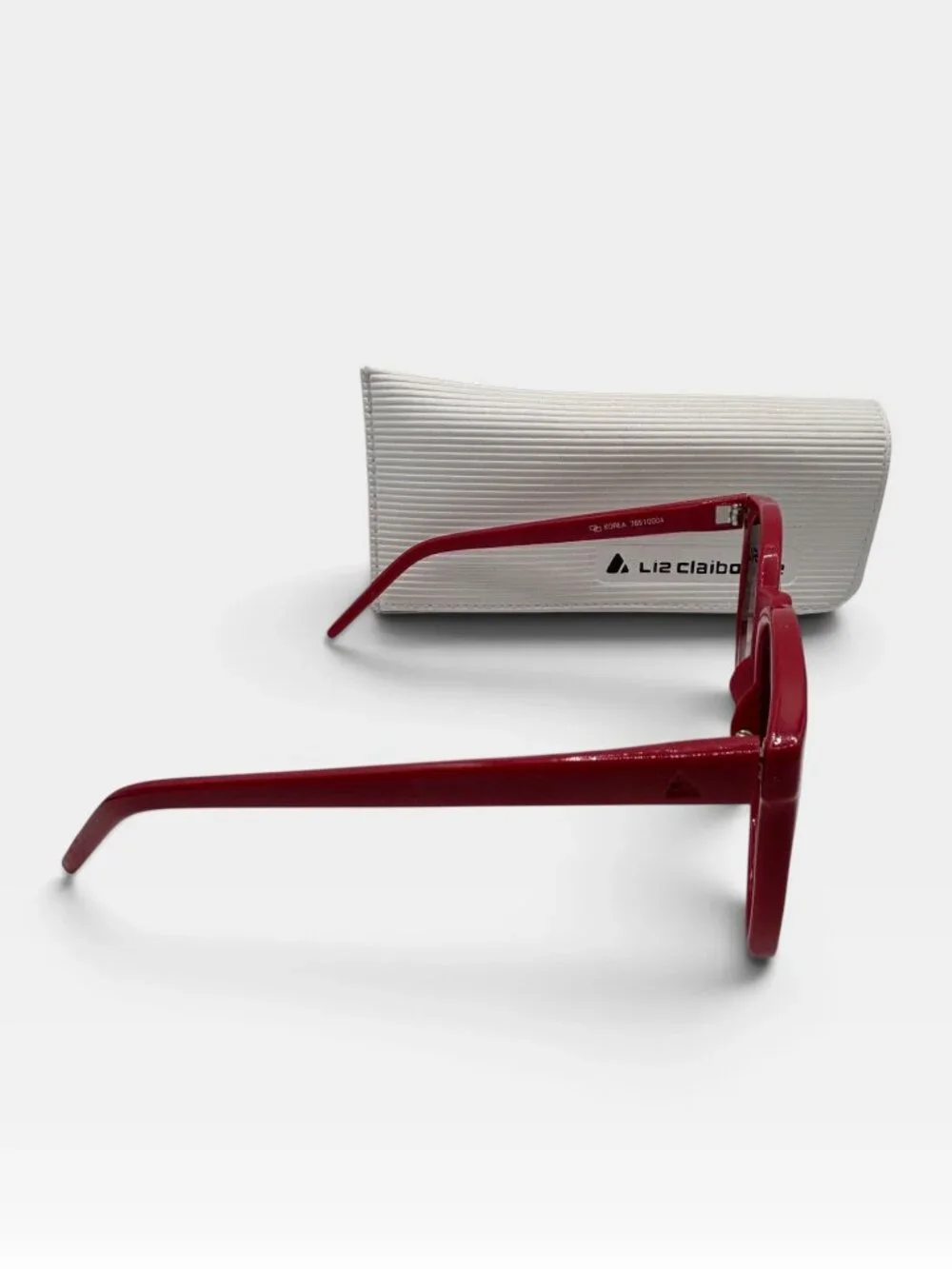 Liz Claiborne Red Round Sunglasses With Case Gradient Lenses Retro Style